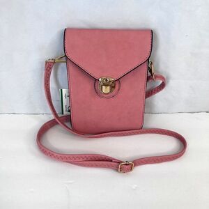 AR New York NEW Smartphone Crossbody Purse Bag Thin NEW Vegan Leather Pink‎